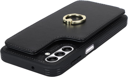 for Samsung Galaxy A13 5G Case with Card Holder and Strap for Women,Crossbody Lanyard,Ring Stand,Snap Clasp,Phone Wallet Cases 6.5 inch(Black)......