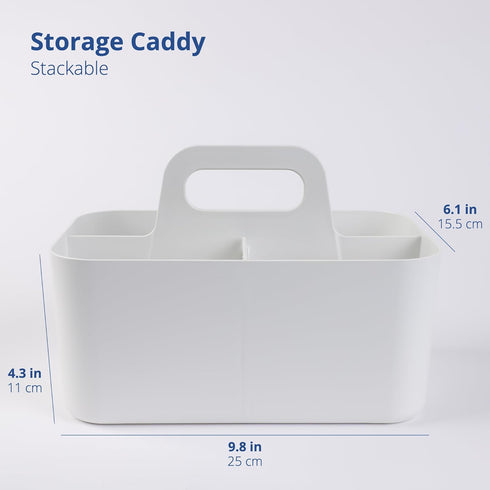 BLUE GINKGO Multipurpose Caddy Organizer - Stackable Plastic Caddy with Handle | Desk, Makeup, Dorm Caddy, Classroom Art Organizers (Made in Korea...