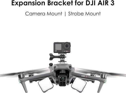 CAPART Camera Mount Expansion Bracket for DJI Air 3 Drone, with 1/4" Screw Hole, Cold Shoe Mount, Compatible DJI OSMO Action 4 3 Pocket 2 1 Insta3...
