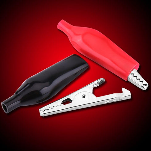 20pcs 28MM Metal Clip, Crocodile Electrical Clamp for Testing Probe Meter Black&Red PVC Sleeve Material (20 PCS)...