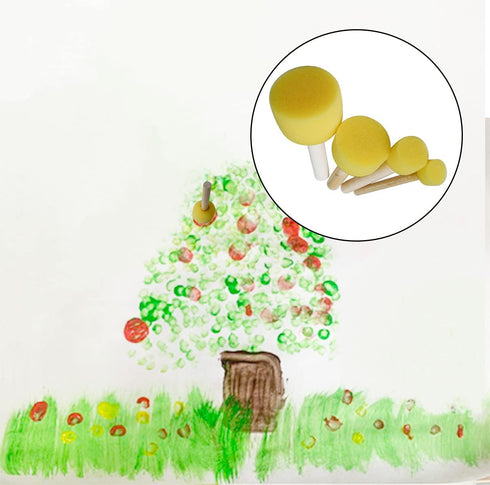 20 pcs Round Sponges Brush Set, 4 Sizes Paint Tools for Kids...