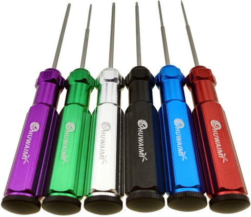 HUWAIMI 6 Color Hex Wrencher Hex screwdriver for RC CAR,HELICOPTER,Remote Control Car/airplane,0.05IN-1/16IN-3/32IN-5/64IN-1.5MM-2.5MM-3.0MM(New U...