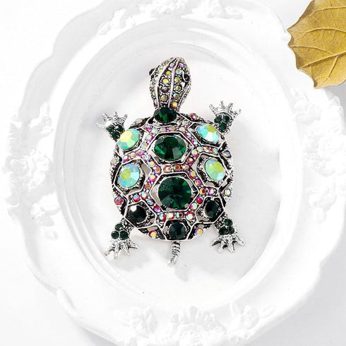 2Pcs Vintage Rhinestone Turtle Brooch for Men Stylish Animal Pin for Any Occasion...