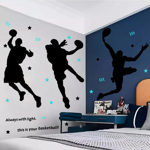 3D Basketball Player Wall Decals Decors for Boys Room,Basketball Slam Dunk Wall Decor for Boys Bedroom...