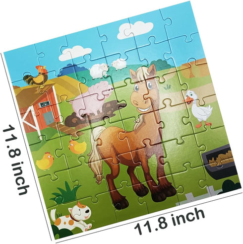 Floor Puzzle for Kids,Animal Jigsaw Large Puzzles 36Piece Horse Puzzle for Toddler Ages 3+,Children Learning Preschool Educational Toys,Gift for 3...
