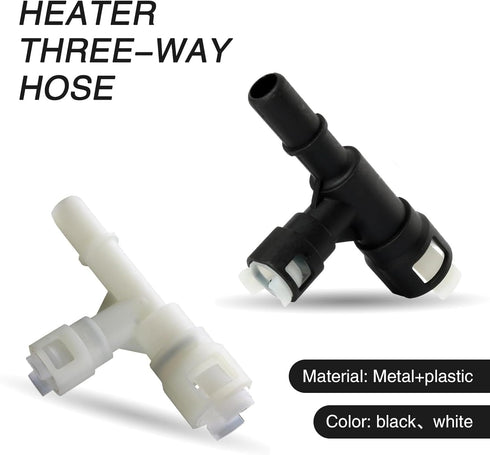 Pack-2 Car T-connector Three-way Cooling Water Pipe Joint, Replacement Parts 15055343 15055342, Heater Inlet Hose Fitting, Compatible with Select ...