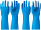 PACIFIC PPE 2 Pairs Reusable Dishwashing Cleaning Gloves with Latex Free, Cotton Lining, Kitchen Gloves, Blue, Large...