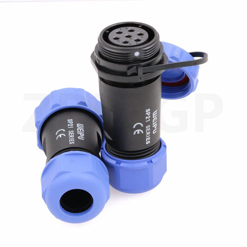 SP21 7 Pin Heavy Duty Wire Cable Electrical Circular Connector Waterproof IP68 in Line Solar Industrial 15A Threaded Coupling Corrosion Resistance...
