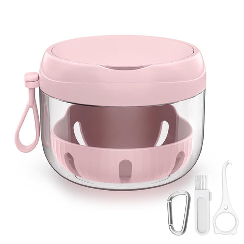 Denture Bath Box Cup, Leak Proof Denture Cup Kit Portable Retainer Case for Travel, Denture Case Cleaning Care for Dentures Aligner Mouth Guard wi...