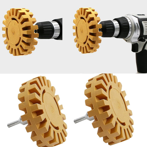 4 Geared Rubber Wheel Rubber Disc Pneumatic Rubber Wheel Rubber Disc with Drilling Adaptor (0.78in Thickness 2pc)...