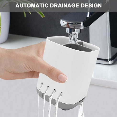 Toothbrush Holder for Bathroom,Plastic Detachable for Easy Cleaning Multi-Functional Storage,3 Slots Anti-Slip Electric Toothbrush and Toothpaste ...