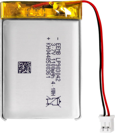 EEMB Lithium Polymer Battery 3.7V 1100mAh 903042 Lipo Rechargeable Battery Pack with Wire JST Connector for Speaker and Wireless Device- Confirm D...