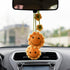 Car Interior Rear View Mirror Ornament Hanging Accessories Handmade Aesthetic Decor Crochet Sunflower Plant, 2 PCS...