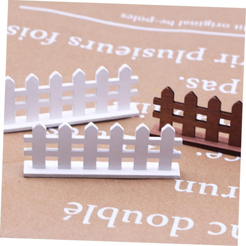 Toyvian Dollhouse Fence Woodsy Decor Miniature Ornaments Outdoor Lawn Decor 10pcs Miniature Edging Fence Landscape Decor Mini Fence White Picket F...