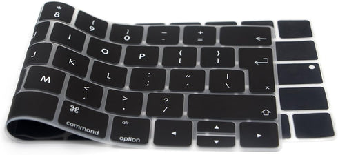 English Language Silicone Keyboard Cover for MacBook Pro 13 15 inch 2019 2018 2017 and 2016 with Touch Bar and Touch ID Model: A2159 A1989 A1706 /...