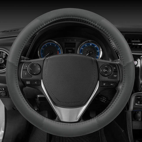 Motor Trend Perforated Microfiber Leather Steering Wheel Cover for Cars Trucks SUVs Vans, Sporty Racing Improved Grip Anti-Fatigue Ergonomic Desig...