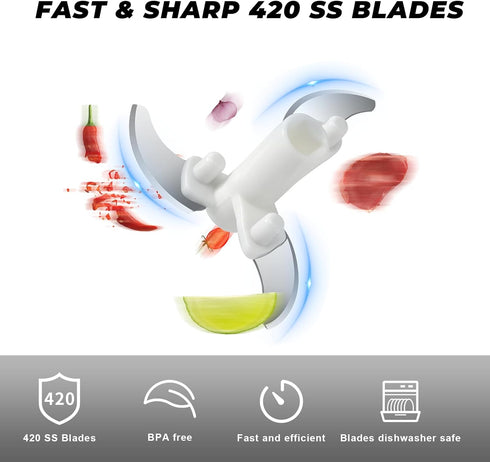 ZHANG XIAO QUAN SINCE 1628 Manual Food Chopper Hand Pull String Vegetable Cutter Onions Garlic Chopper Portable Food Mincer for Garlic Ginger Herb...