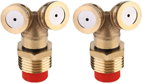2pcs Brass Spray Misting Nozzle, Double Nozzle Spray Agricultural Garden Sprinkler Irrigation Sprayer for Washers Cleaner Gun...