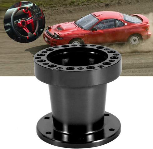 Acouto Steering Wheel Hub Spacer 3inch Car Steering Wheel Extension Spacer Aluminium Steering Wheel Hub Adapter Spacer Kit (Black)...