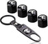 Universal Car Wheel Tire Stem Air Cap Cover, Valves Anti-Theft Aluminum Alloy Guard with Wrench Keychain Compatible with Tesla Model X S 3 Y...