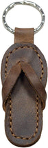 Hide & Drink, Flip-Flop Keychain, Sandal Beach Keychain for Travelers, Surfers and Beach Lovers, Full Grain Leather, Handmade, Bourbon Brown...