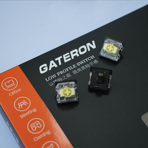 GATERON KS-33 Low Profile Banana Keyboard Switches, Tactile 65gf 3 Pin RGB LED Factory Pre-lubed for MX Mechanical Keyboard (35PCS)...