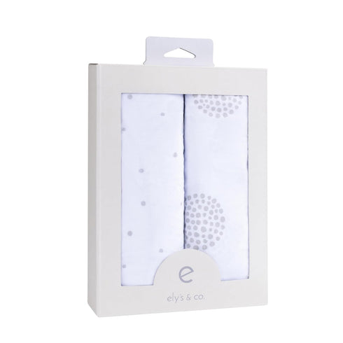 Changing Pad Covers - Cradle Sheets 2-Pack - 100% Jersey Cotton for Baby Boy or Baby Girl (Grey Dottie)...
