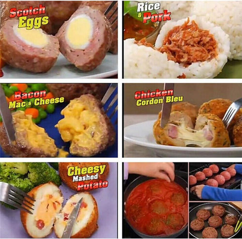 Meat balls Fish Balls Kitchen Homemade Stuffed Meatballs Maker Home Cooking Tools for Fruits, Meatball, Cake, Ice Cream,Melon,...