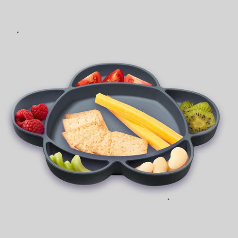 grabease Silicone Suction Plate for Baby & Toddler Self-Feeding, 6-Section Dish With Stay-Put Grip, BPA and Phthalates-Free, Dishwasher and Microw...