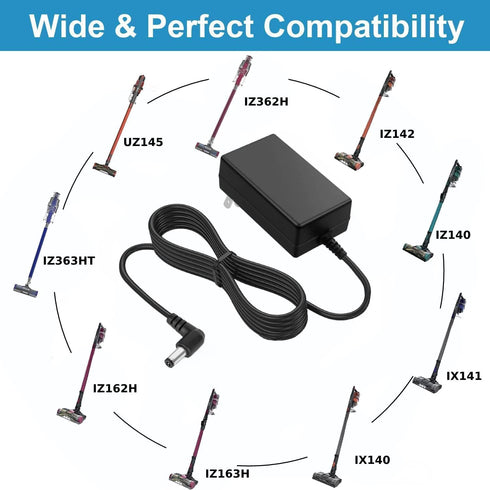 24.8V Replacement Charger for Shark Cordless Vacuum Cleaner, 6.6Ft Wall Plug Cord (DK33-248080H-U)...