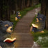 Sitting Bear Tree Hugger with Solar LED Light, Baby Bear Reading Book Garden Statue, Resin Animal Figurine Outdoor Decor, Yard Art Sculpture for L...