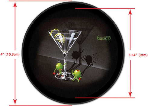 Silicone Non-Slip Drink Coasters with Removable Printed Absorbent Felt Pad - Set of 4 - Michael Godard: He & She Devil...