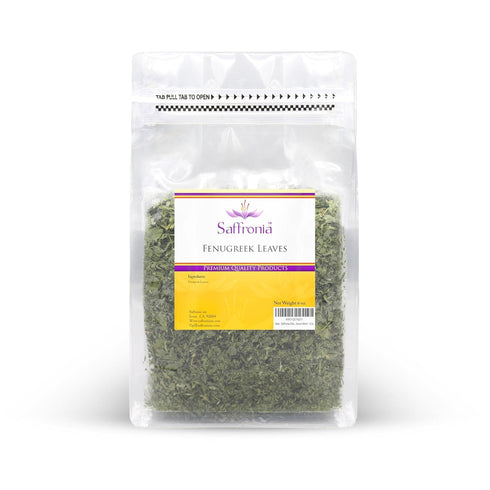 Saffronia Dried Fenugreek Leaves, Vegan Friendly Kasoori Methi, Carefully Packaged In Resealable Bag, Ideal for Mexican, Indian, Mediterranean and...