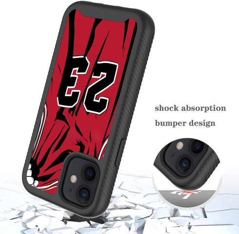 Basketball King 23 Red Jersey Design Compatible with iPhone 11 Case for Boys Luxury Shockproof Rugged Cover Dual Layer Soft TPU + Hard PC Bumper F...