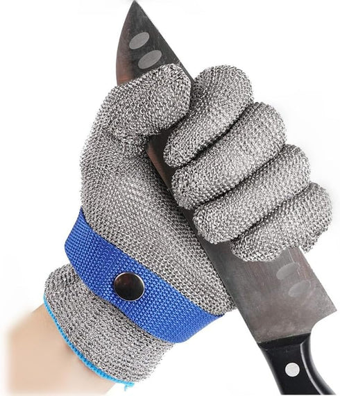 1 Pack Level 9 Cut Resistant Gloves, Food Grade for Stainless Steel Mesh Metal Glove, Kitchen Cooking Gloves for Women and Men, for Butcher Meat C...