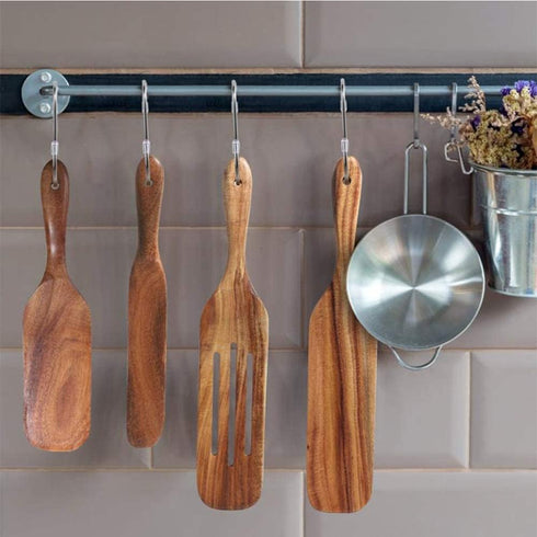 Spurtle Set, Natural Acacia Wooden Kitchen Utensils Set of 2, Wooden Spoons Utensils for Cooking, stirring, Mixing, Serving, spurtles kitchen tool...