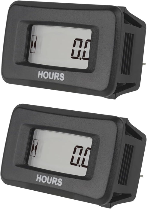 Jayron HM055AD(AC/DC 5V to 277V) Digital LCD Hour Meter Accumulate Data for Garden Lawn Mower ZTR Tractor Generator Golf cart Club Car Wash Boat A...