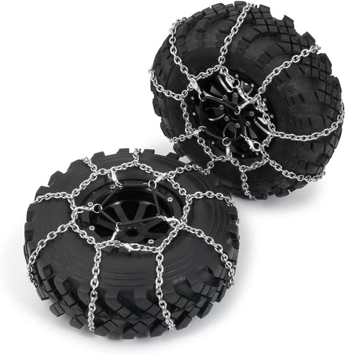 4Pcs 1.9/2.2inch Wheel Tires Metal Snow Chains for 1/10 TRX-4 Axial SCX10 90046 RC Crawler Car (130MM)...