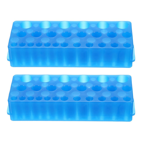 PATIKIL 26 Wells Tube Rack, 2 Pcs Vial Rack Single Layer Multifunction Centrifuge Tube Holder for Microcentrifuge Tubes 0.2/0.5/1.5/2/5ml, Blue...