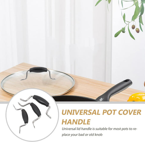 EXCEART Pot Cover Handles Pot Side Handles Replacement Pot Handle Grip Pot Side Handles Kitchen Cookware Supplies (Black) Metal Pot Lid Replacemen...
