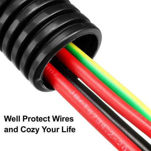 1.6M 0.75inch/20mm Inner Diameter Black Flexible Corrugated Tube Bellows Hose Wire Loom Tubing Wire Conduit – Black...