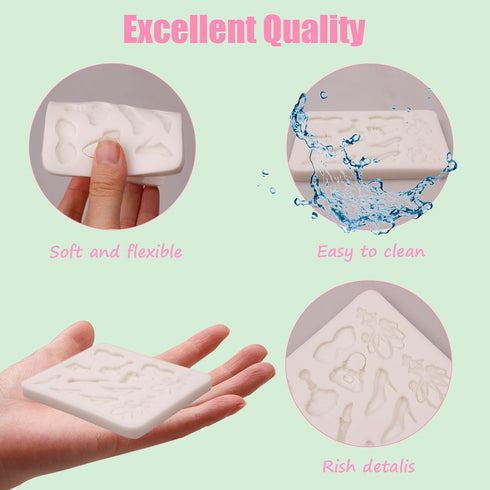 Makeup Theme Polymer Clay Molds for Earrings, Fashion Handbag High Heels Lipstick Polymer Clay Molds, Perfume Ceremonial Dress Sunglasses Clay Mol...