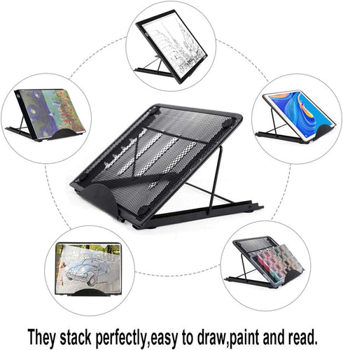 USLINSKY Adjustable Light Box Laptop Pad Stand, Multifunction(6 Angles) Skidding Prevented Tracing Holder for A3 A4 LED Tracing Light Pad & Diamon...