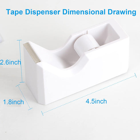WELSTIK Office Tape Dispenser - Elegant Desktop Tape Dispenser with Non-Skid Base - Tape Dispenser White...