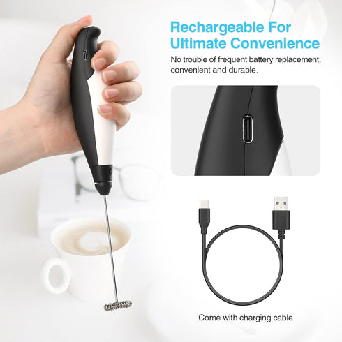 Mafiti Milk Frother coffee Frother Bigger Handle Handheld Electric for Milk Foaming, Latte/Cappuccino Frother Mini Frappe Mixer for Drink, Hot Cho...