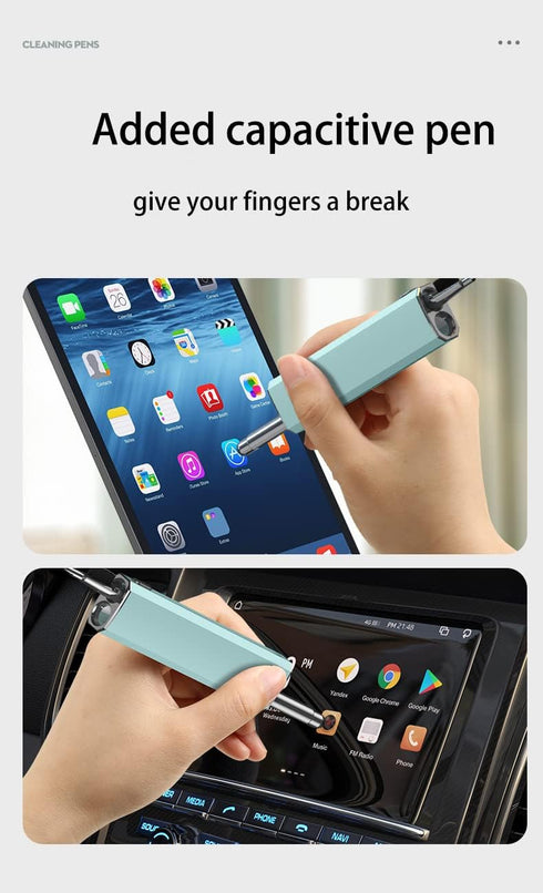 Stylus Pen for iPad with Palm Rejection Stylus iPhone iPad Android Tablet Anti Static 5 in 1 Headphone Cleaner (Green or White 2PCS)......