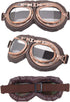 Motorcycle Goggles, 2 Pack Vintage Pilot Style Riding Goggle Burning Man Goggles for Men Women Youth Adult...
