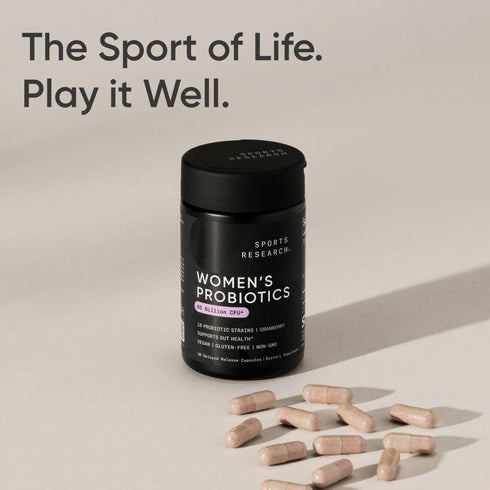 Sports Research Women's Probiotics with Prebiotics, 65 Billion CFU - Vegan Capsules for Gut Health & Digestive Support, Probiotics for Women with ...