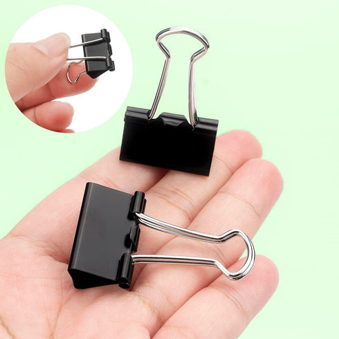 ZZTX Black Binder Clips Paper Clamps Clips Small Size, 1.0 Inches, 36 Pack...