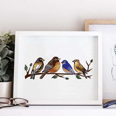 OLYCRAFT 2 Pcs Silk Screen Stencils Bird Pattern Self-Adhesive Silk Screen Printing Stencil Branch Reusable Mesh Transfer for Painting on Wood, DI...